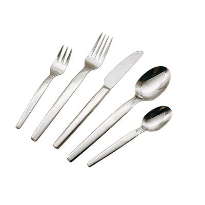 China Disposable Modern Retro 5 Piece Stainless Steel Cutlery Dining Kitchen Utensils Silver Cutlery for sale