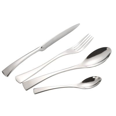 China Sustainable Dishwasher Safe Cutlery Set Stainless Steel Flatware Sets Silver for sale