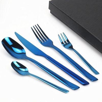 China Viable pvd coating color with blue gold silver purple color stainless steel cutlery for sale