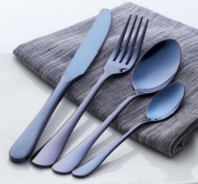 China Sustainable Portable Travel Camping Spoon Knife Fork Stainless Steel Flatware Set for sale