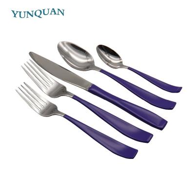 China Sustainable Stainless Steel Cutlery Flatware Set With Rainbow Handle Ceramic Cutlery Set for sale