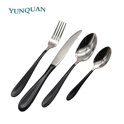 China Viable Black Cutlery / Cutlery Cutlery Set / Restaurant Set Stainless Steel Ceramic Handle Cutlery for sale