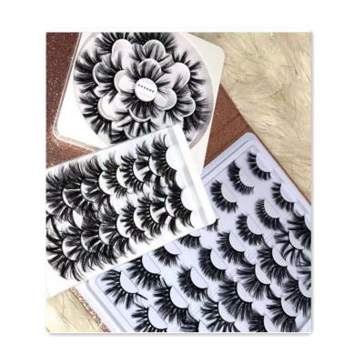 China Natural Perfect Luxurious Craft Long 27mm Full Strip 5d Mink Eyelash Awesome Fluffy Lashes for sale