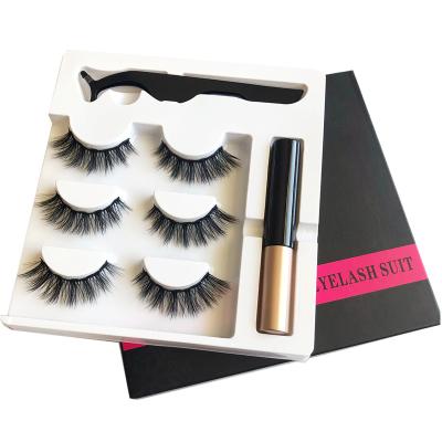 China Long natural zero oppression clean magnetic eyelashes3 pairs natural faux false price brand lookingcheap magnetic eyelashes for sale