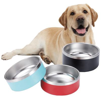 China Sustainable Pet Feeding Logo Custom Water Drinking Insulated Stainless Steel Dog Bowl for sale