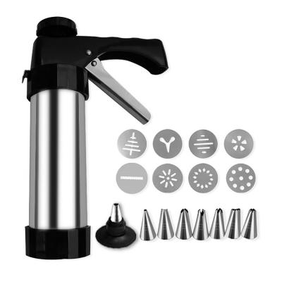 China Sustainable DIY Cookie Cookie Making Baking Tools Stainless Steel Cookie Press Gun for sale