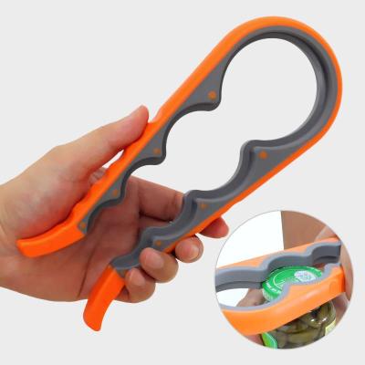 China Viable 4 in 1 Kitchen Instrument Lid Jar Opener Screw Bottle Launcher Non Slip Can Opener for sale