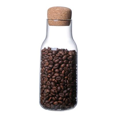 China Wholesale Kitchen Lid Coffee Bean Storage Bottles Glass Spice Stored Wooden Jars for sale