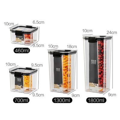 China Sustainable Clear Plastic Storage Organizer Beans Grains Kitchen Kitchen Food Plastic Storage Container for sale