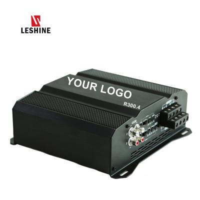 China Leshine R300x4 2022 Aluminum Radiator Heavy Duty New Design Mini Brazil Class D Car Subwoofer Speakers 4 Channel OEM Car Amplifier Supplier in China for sale