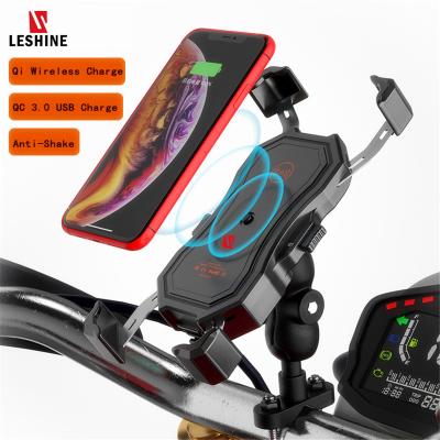 China Bracket Grip Bar Phone Holder USB QC3.0 Wireless Charging Mount Mobile Manufacturer For Motorcycle for sale