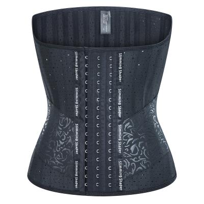 China Antibacterial Hot Sale Custom Logo 25 Bone 3 Tier Hooks Women Waist Corset Latex Waist Trainer Steel Shaper Shaper for sale