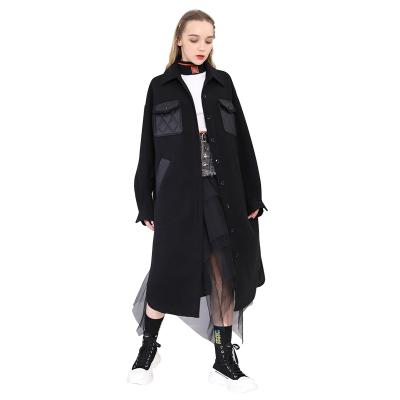 China Breathable the new launch of warm and comfortable double-sided wool coat lapel plaid anorak color-blocking jacket for sale