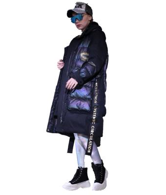 China Fashion Design Breathable Duck Down Jacket Girl's Double Layer Hooded Coat Cool Bright Colorful Thin Fashionable Winter Duck Down Coat for sale