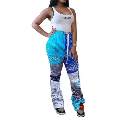 China Hot Sale Autumn And Winter New Style Anti-wrinkle Printed Ethnic Pattern Pile Of Casual Pants Casual Pants For Women for sale