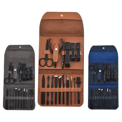 China Private Label 16pcs Manicure Set Stainless Steel Portable Manicure Pedicure Set Stainless Steel Men Grooming Care Kit Manicure Set for sale