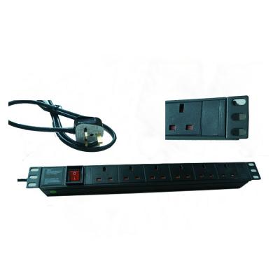 China switch & Circuit Breaker With 19Inch 1U 13A 6Way Rack Overload Protection UK TYPE PDU for sale