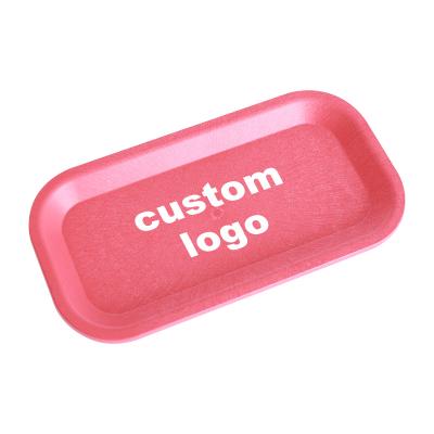 China New Design Accessories Custom Logo Red Cigarette Biodegradable Tobacco Tray 205*105mm Smoking Rolling Trays for sale