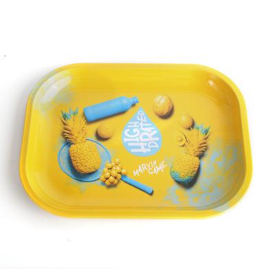 China Rolling Tray Ready For Ship Tin Tobacco Storage Trays Small Size Cigarette Serving Trays For Home for sale