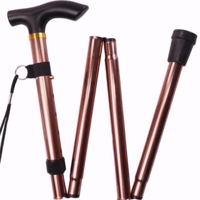 China Wholesale High Quality Adjustable Walking Stick Folding, Retractable Telescopic Hiking Poles Walking Crutch Folding Cane for sale