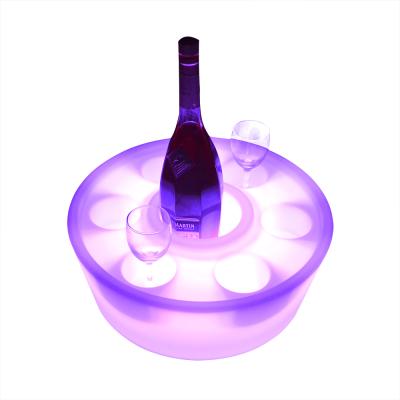 China Sustainable Plastic LED Cup Holder / Led Serving Tray / Swimming Pool Floating Beer Bottle Holder for sale