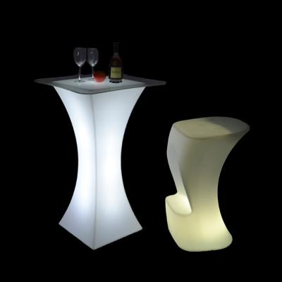 China Square Bar Table LED Table Portable Bar Table With Multicolor Change for sale