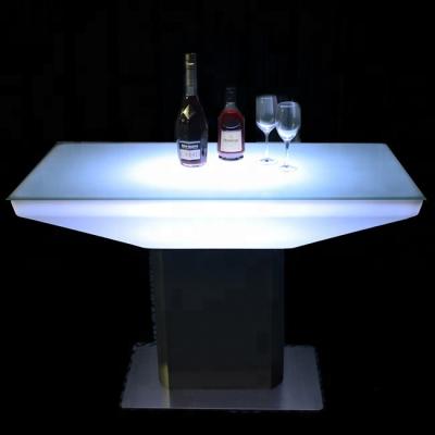 China Plastic Bar Table PE bar table with steel base for dinner led light buffet table LTT-ST09 for sale