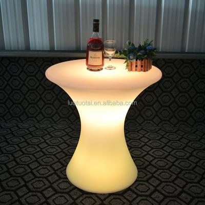 China Modern Bar Table PE plastic glowing LED bar table / color changingled bar table night club illuminated led furniture for sale