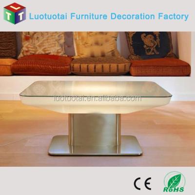 China Glowing Led Coffee Table Living Room Furniture Square Coffee Table for sale