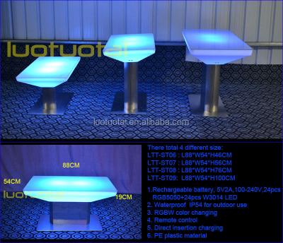 China Bar Table Restaurant / Living Room / Bar / Club 16 Color Changing Led Dining Table for sale