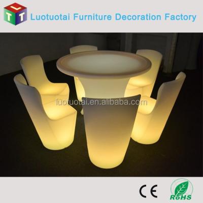 China DINING TABLE LED colorful wedding chairs and tables for sale