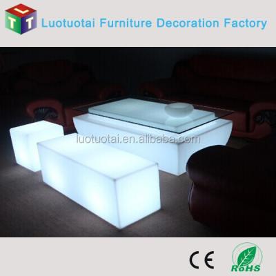 China Coffee table China manufacturer for large led light coffee table with battery for sale