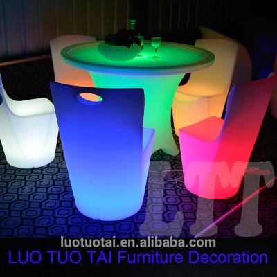 China Dining Chair PE Plastic Rechargeable Waterproof Light Up Furniture Led Wedding Furniture Revolving Mount LTT-CT05A for sale