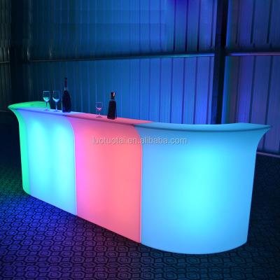 China Plastic Bar Table Corner Color Changing Portable Led Bar Counter / Corner Led Counter Table for sale