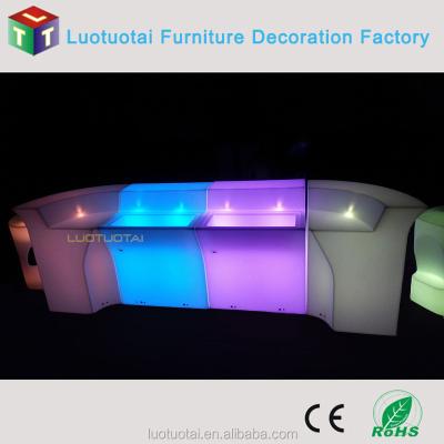 China New Design Portable Bar Table Nightclub illuminated led bar counter rechargeable color changing led bar counter for bar /party LTT-BC07 for sale