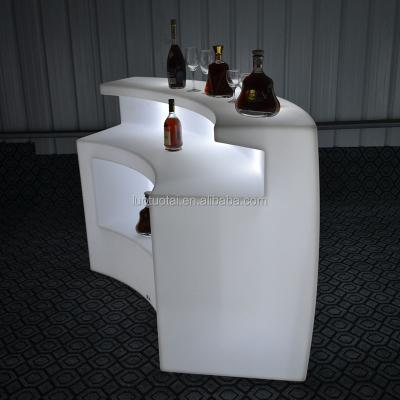 China Rechargeable Luminous Plastic Bar Table Furniture Nightclub Commercial Led Bar Counters Party Bar Counter LTT-BC10 for sale