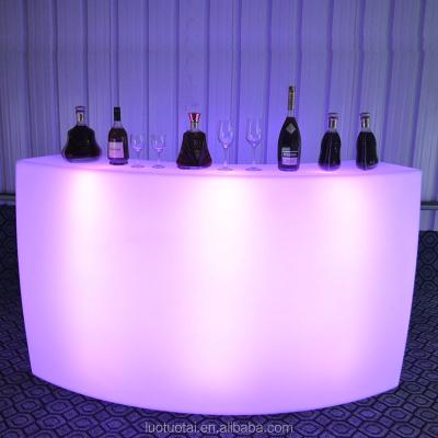 China Bar Table New Design Plastic Bar Counter Portable Led Rechargeable Juice Bar Counter For Sale Led Furniture For Bar LTT-BC10 for sale