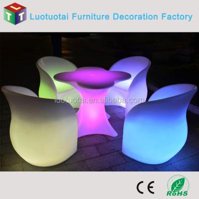 China Chesterfield SOFA PE LED Sofa Chair plastic cordless light chair for TV furniture /home /nightclub bar/party for sale