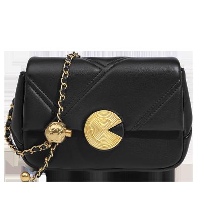 China Fashion Women Leather Messenger Bag 2022 Adjustable Straps Cross - Body Bag Purses And Handbags With Gold Chain for sale