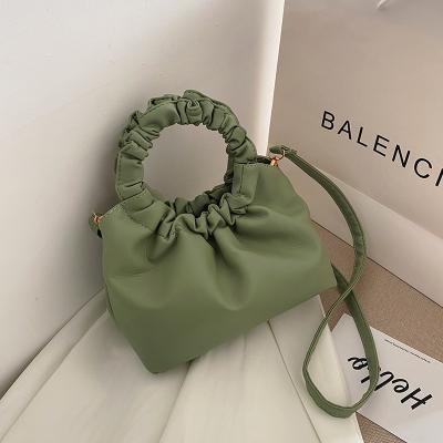 China 2022 New Portable Spring And Summer Folds Cross - Body Bag Mini Cloud Bag Women Tied Handbag for sale