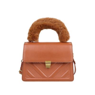 China High Quality Autumn And Winter Plush Portable Women'S Shoulder Bag For Messenger Small Square Handbag Bag One Main Woman Bag for sale