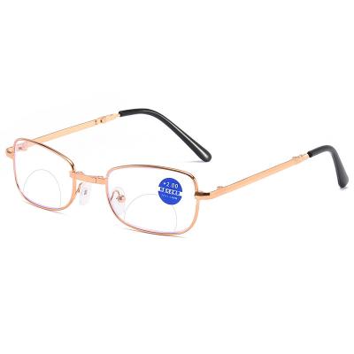 China New Diamond-Cut Comfort Reading Glasses Unisex Progressive Blue Light Bifocal Blocking Multifocal Eyewear Ultralight Rimless Glasses for sale