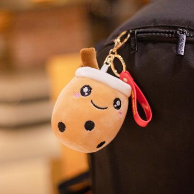 China Women's Bag Pendant Key Chain Stuffed Soft Cute Soft Bubble Tea Milk Tea Plushie Gift Key Holder Boba Plush Toys Key Chain for sale