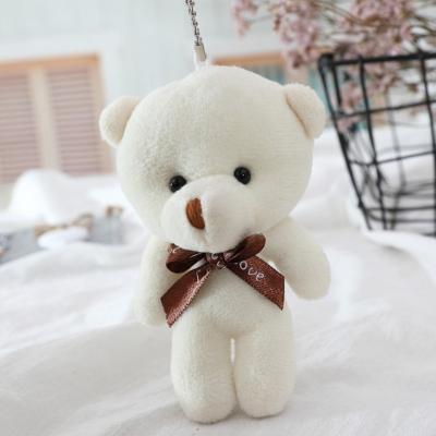 China Wholesale 11cm Cute Cheap Soft Small Size Stuffed White Tiny Teddy Bear Keychain Women's Bag Pendant Key Chain Graduation for sale