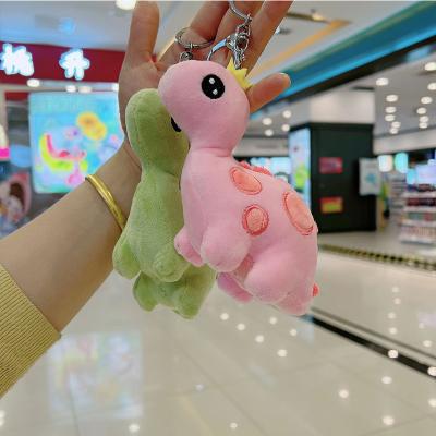 China Hot Selling Cute Children's Cartoon Pink Trumpet Green Mini Dinosaur Plush Toy Keychain Women's Bag Key Chain Pendants for sale