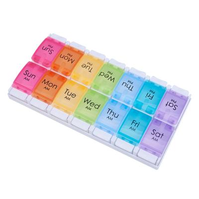 China Pill travel 7 day pill box case with unique open design and large compartments for sale