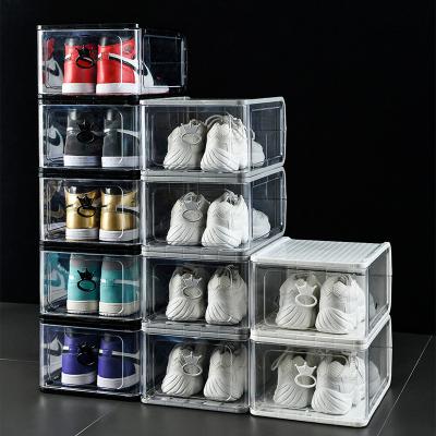 China Viable Hot Sale On Amazon Clear Shoe Box Sneaker Box Shoe Organizer Transparent Shoe Storage for sale