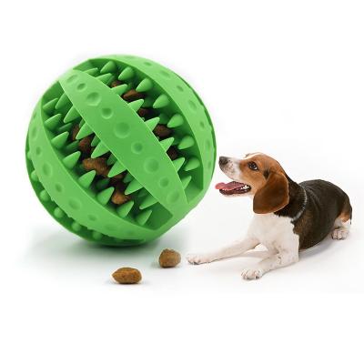 China Amazon Viable Hot Sale Customized Puzzle Round Rubber Leakage Food Pet Toy Ball Teeth Clean Dog Chew Toy for sale