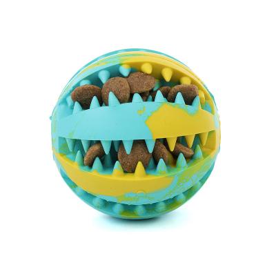 China Unique Design Viable Bite Resistant Teeth Cleaning Molar Ball Puzzle Chew Dog Rubber Ball Dog Toy for sale