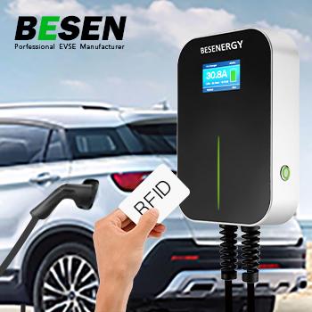 China AC Home Charging Charger BESEN 22kw RFID EV Wallbox With Type2 Charging Socket for sale